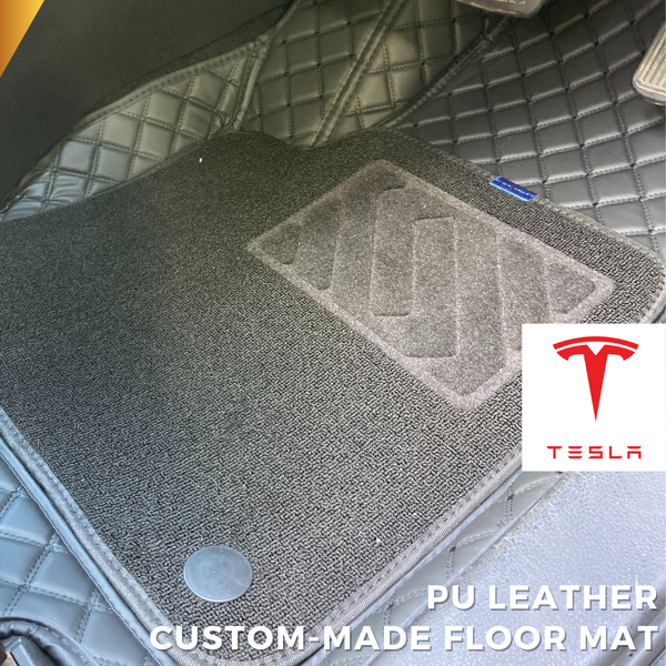 PU Leather-Tesla Custom-made  Car Floor Mat