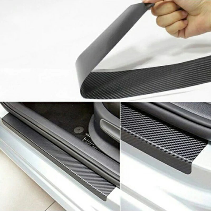 4pcs Car Door Step Sill Anti Scratch Protector (Carbon Fiber)