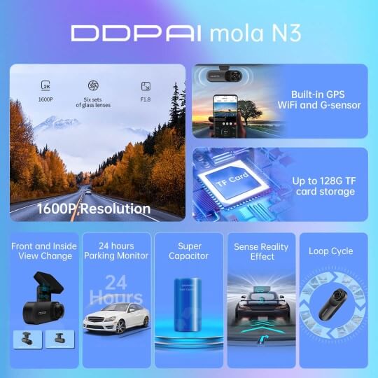 DDPAI Mola N3 Ultra HD Recording DashCam